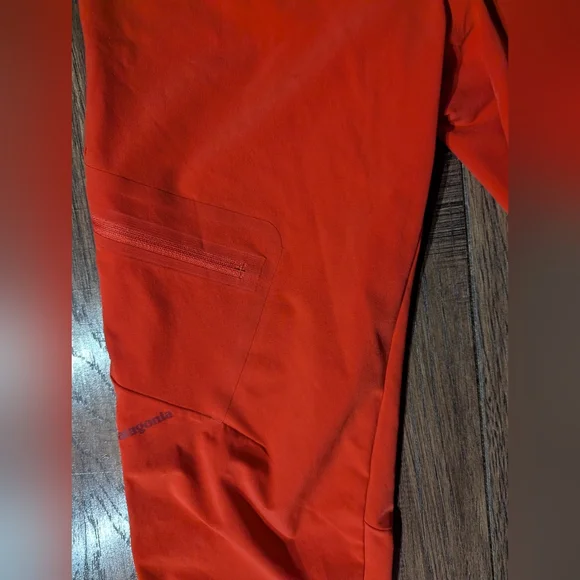 Patagonia Women's Bright Orange Chambeau Rock Hiking Pants Size 0 Zip Pockets - Picture 4 of 14